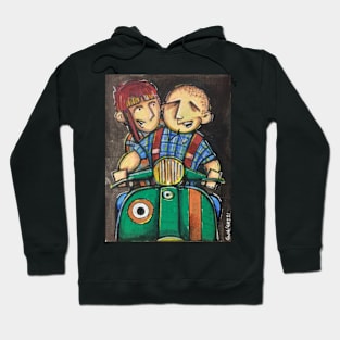 Retro Scooter, Classic Scooter, Scooterist, Scootering, Scooter Rider, Mod Art Hoodie